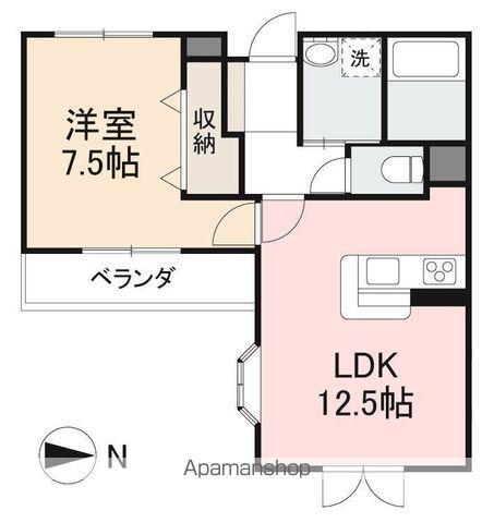 セイントオークス(1LDK/1階)の間取り写真