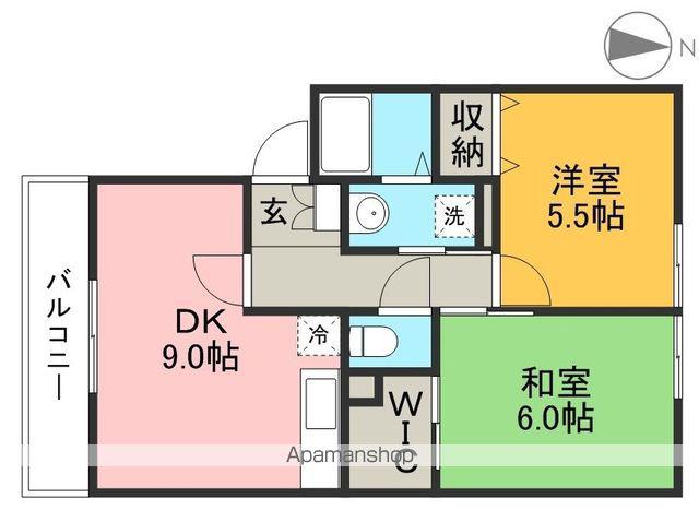 アリア A棟(2DK/2階)の間取り写真