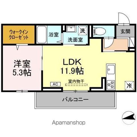 ベルディール(1LDK/3階)の間取り写真