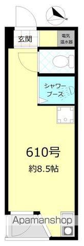 赤坂キャステール(ワンルーム/6階)の間取り写真