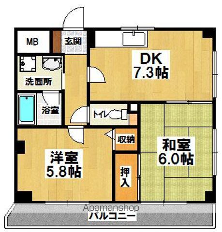 グランエクセル高師浜(2DK/1階)の間取り写真
