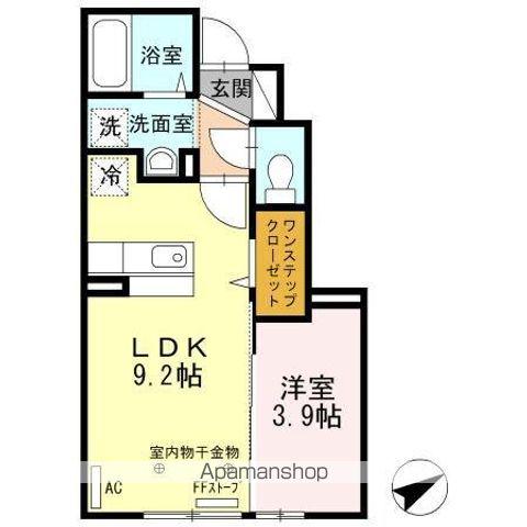 リバーサイドヴィラフェリシア(1LDK/1階)の間取り写真