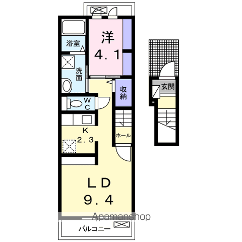 エテルニーノ(1LDK/2階)の間取り写真