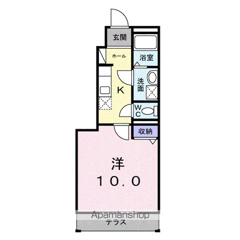 エミールシャラン・Ⅱ(1K/1階)の間取り写真