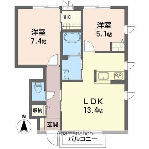 KブランシェG(2LDK/1階)の間取り写真