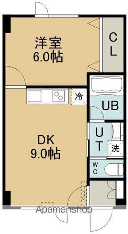 鷲尾ハイム(1DK/3階)の間取り写真