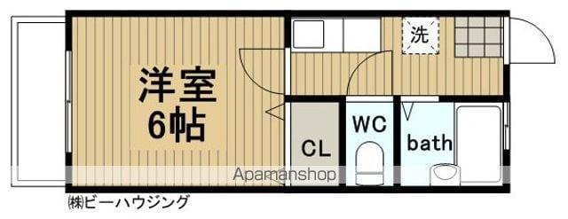 グリーンヒルズ佐伯(1K/2階)の間取り写真