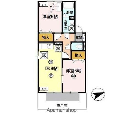 COZYCOURTA棟(2DK/1階)の間取り写真