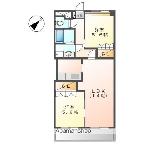 ネアポリス(2LDK/2階)の間取り写真