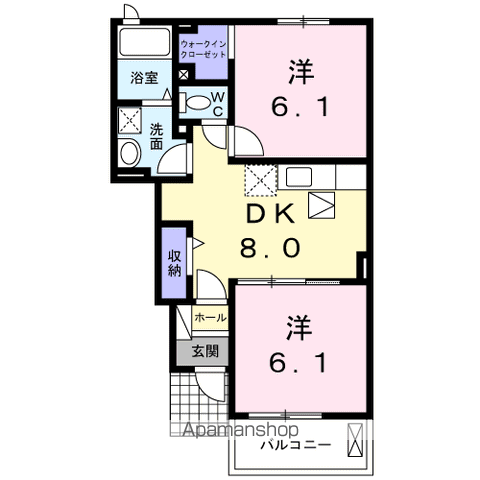 サニーハウス(2DK/1階)の間取り写真