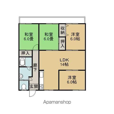 メゾンドール中寺(4LDK/3階)の間取り写真