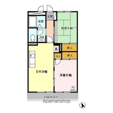 中野ハイム(2DK/3階)の間取り写真