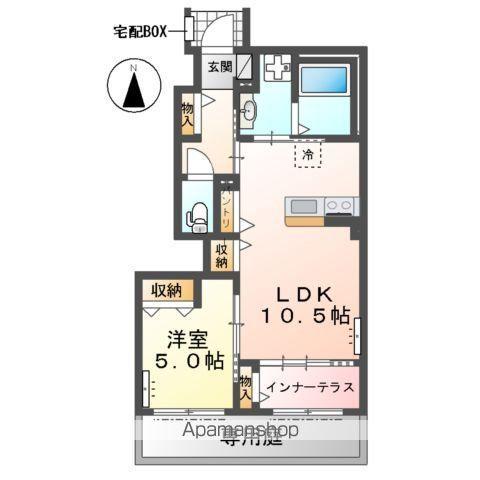 グリーンタウン山手Ⅱ(1LDK/1階)の間取り写真