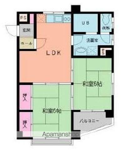 マーキス若宮(2LDK/1階)の間取り写真