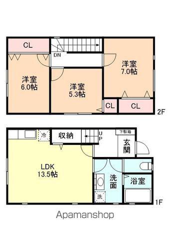 富山地鉄富山市内線 県庁前駅(富山) 徒歩7分 1階建 築7年(3LDK)の間取り写真