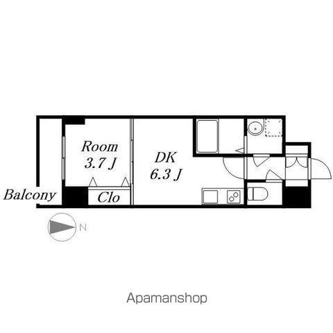 エスリードレジデンス東別院マークス(1DK/15階)の間取り写真