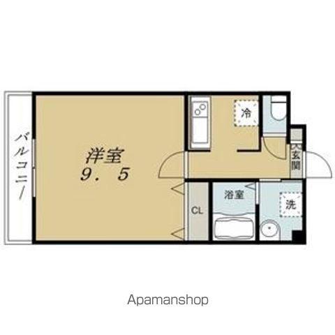 鶴羽之彩(1K/1階)の間取り写真