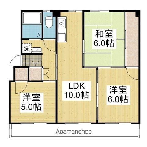 メゾン久米3号棟(3LDK/5階)の間取り写真