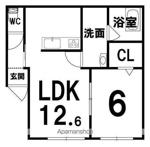 西11条南19丁目MS(1LDK/2階)の間取り写真