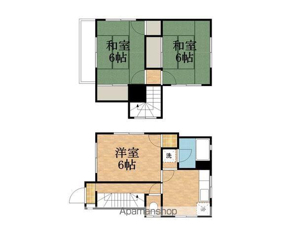 中央本線 西八王子駅 バス乗車時間：12分 下諏訪宿バス停で下車 徒歩2分 2階建 築47年(3DK)の間取り写真