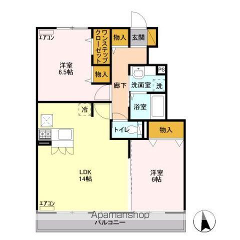 メゾン ド フォレメゾン ド フルール メゾン ド フォレ(2LDK/1階)の間取り写真
