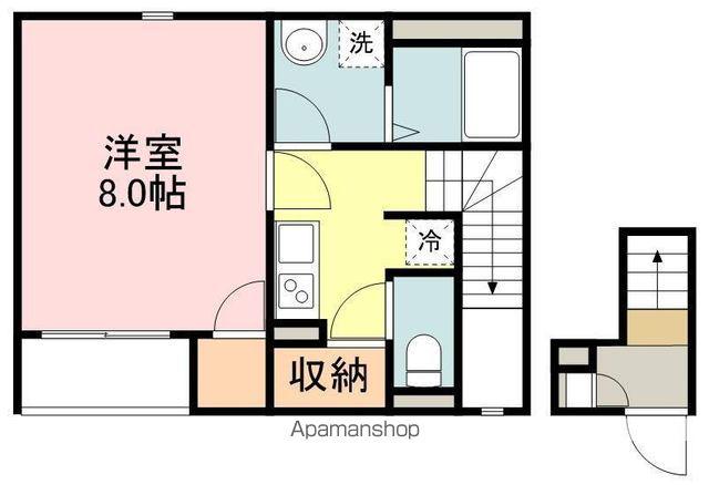 CASA明月(1K/2階)の間取り写真