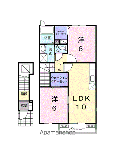 ベルアンジュⅡ(2LDK/2階)の間取り写真