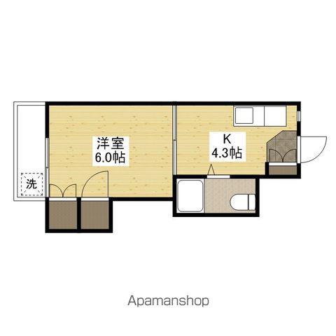 柳川ビル(1K/3階)の間取り写真