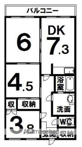 岡田マンション第一(3DK/3階)の間取り写真