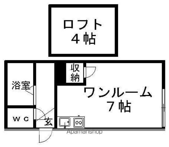 ニキハウス平岡(ワンルーム/1階)の間取り写真