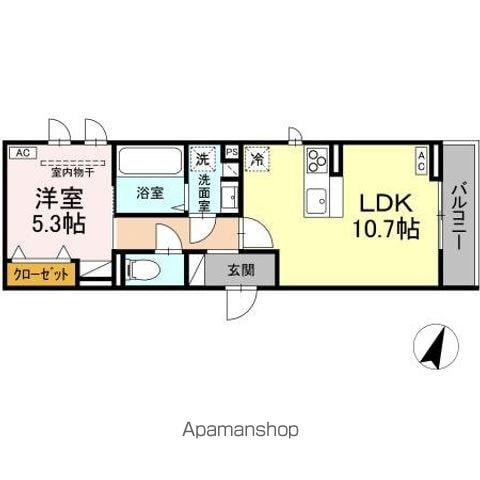 セレスティア大和町(1LDK/2階)の間取り写真