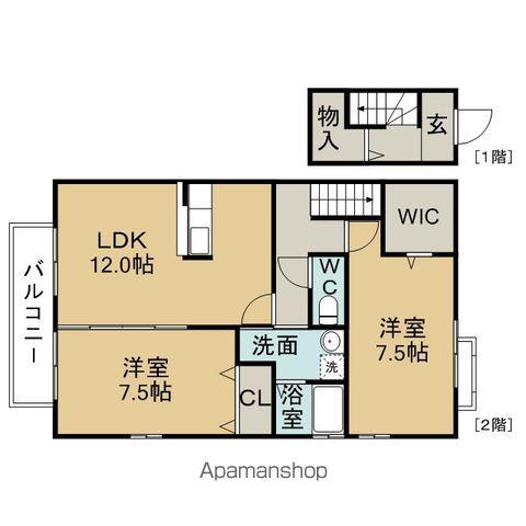 ウィーン・フォレスト(2LDK/2階)の間取り写真