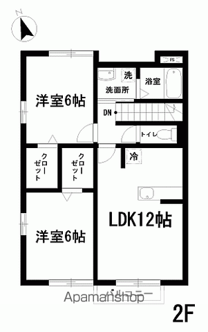 トパーズガーデン(2LDK/2階)の間取り写真
