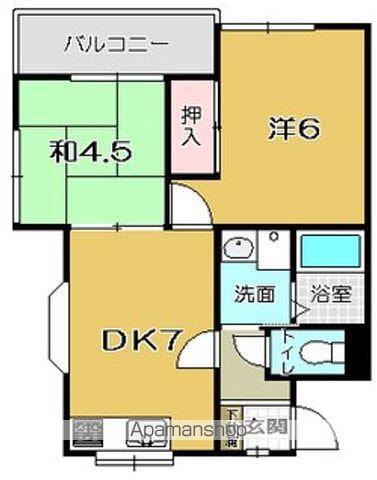 クリーンハイツ(2DK/2階)の間取り写真