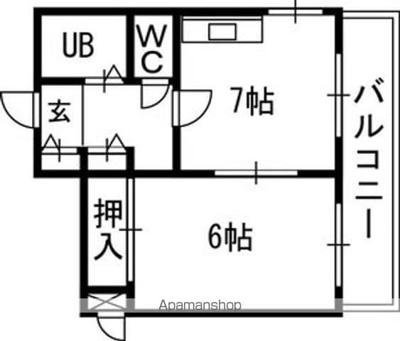 札幌JOW2ビル(1DK/5階)の間取り写真