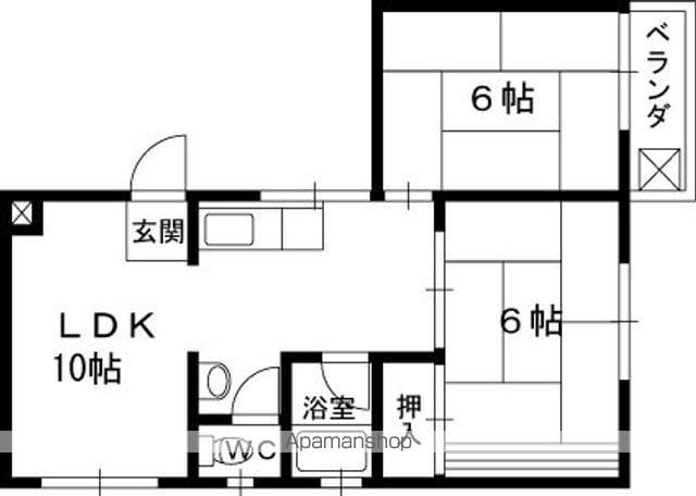 セントラルパークビル(2LDK/4階)の間取り写真