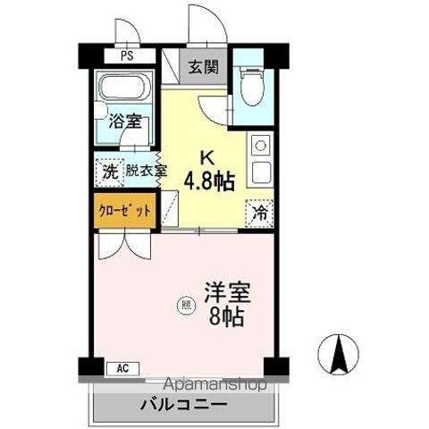 大安寺マンション(1K/3階)の間取り写真