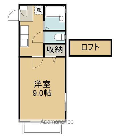 メープルハイツ(1K/2階)の間取り写真