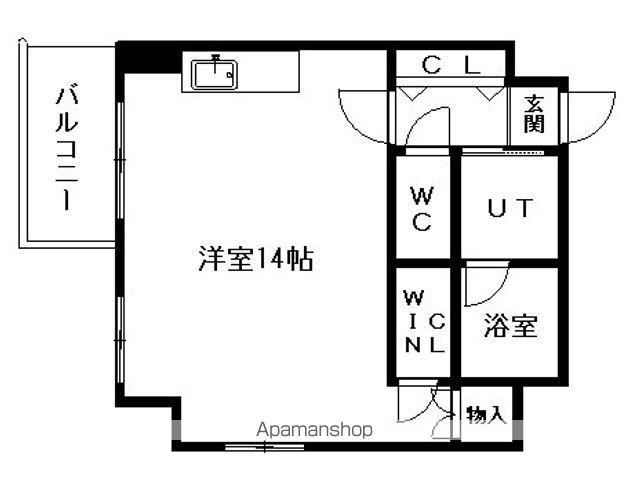 LEE北3条(1K/7階)の間取り写真