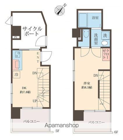 スフィア日本橋富沢町(1DK/5階)の間取り写真