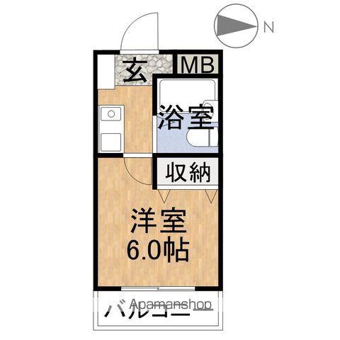 シティガーデン照手(1K/4階)の間取り写真