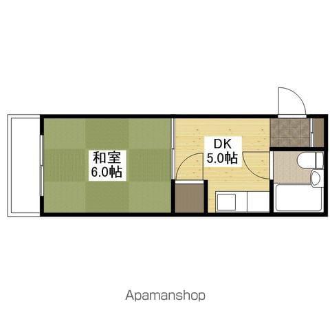 コテージミタキ(1DK/3階)の間取り写真
