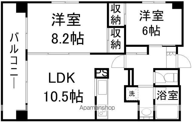 スパシアス榴ヶ岡公園(2LDK/3階)の間取り写真