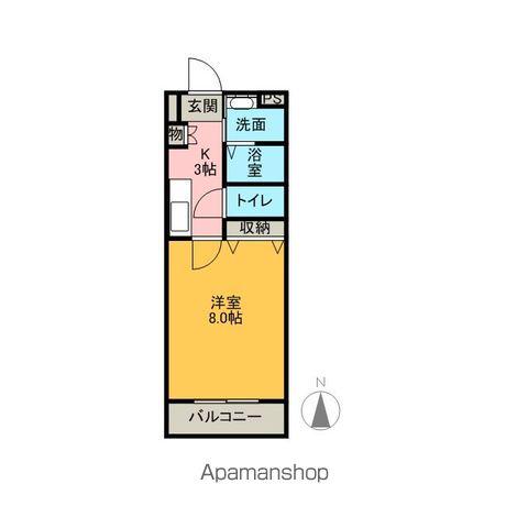 シューフルールⅥ(1K/3階)の間取り写真