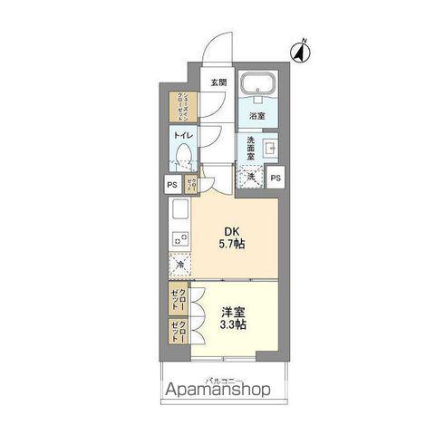 コスモグラシア学芸大学(1DK/1階)の間取り写真