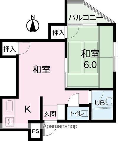 セキヤハイツ(2K/1階)の間取り写真