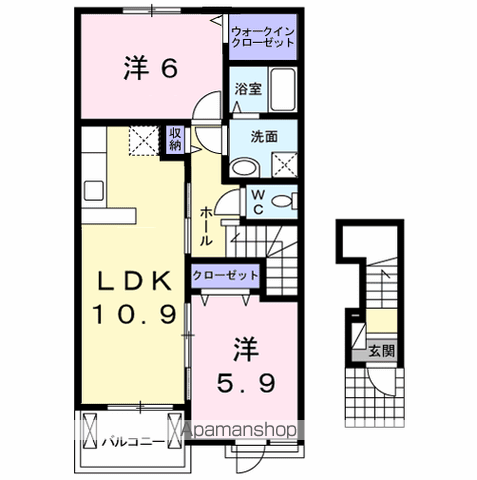メゾンアルモニーⅡ(2LDK/2階)の間取り写真
