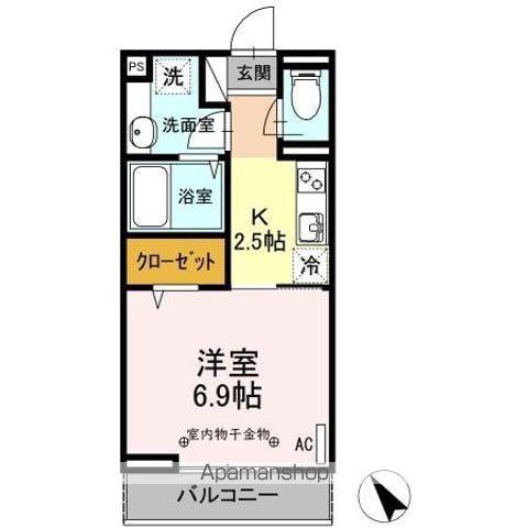 美麗・十日町(1K/3階)の間取り写真