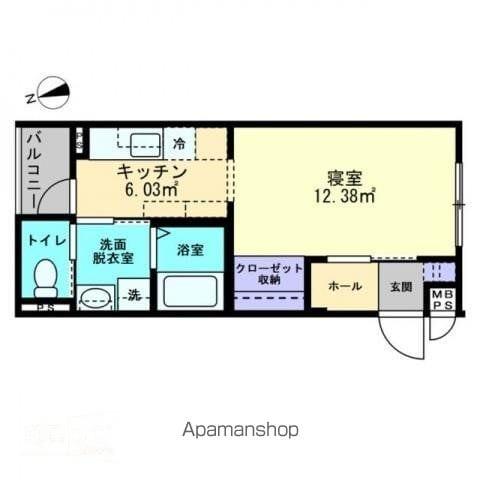 ミュー亀井町(1K/2階)の間取り写真