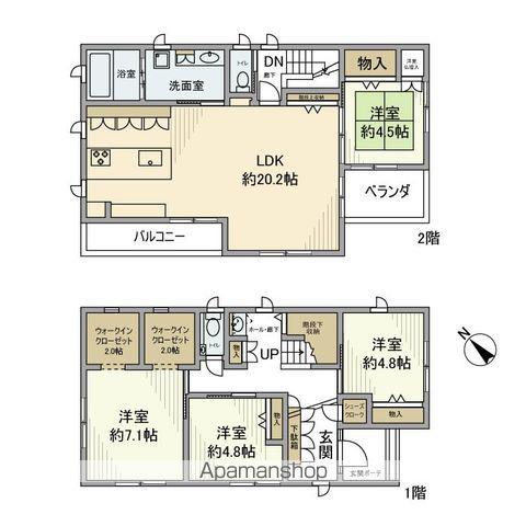 京成電鉄松戸線 鎌ケ谷大仏駅 徒歩15分 2階建 築13年(4LDK)の間取り写真